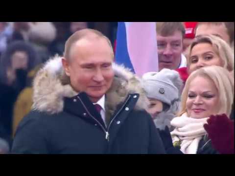 Выступление Путина на митинге в Лужниках. Гимн России - Шансон